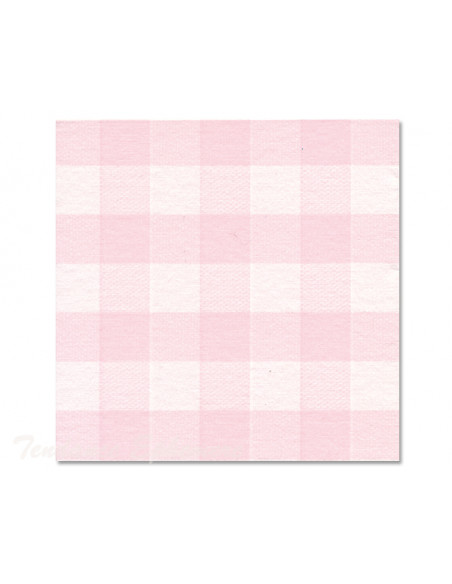 3 Serviette Intissée Vichy Rose