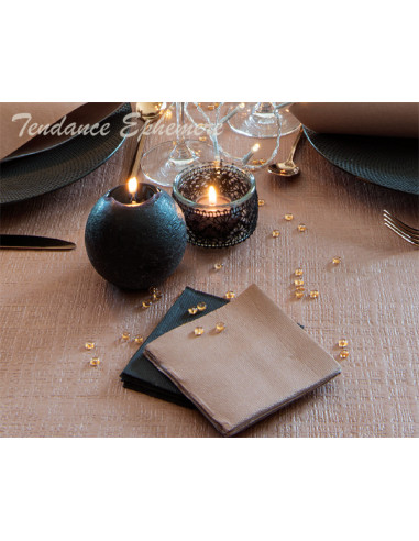 1 Serviette Cocktail Ouate DP Bronze 20cm - 50