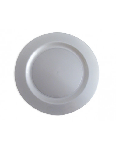 1 Assiette Plastique Ronde Argent 24cm