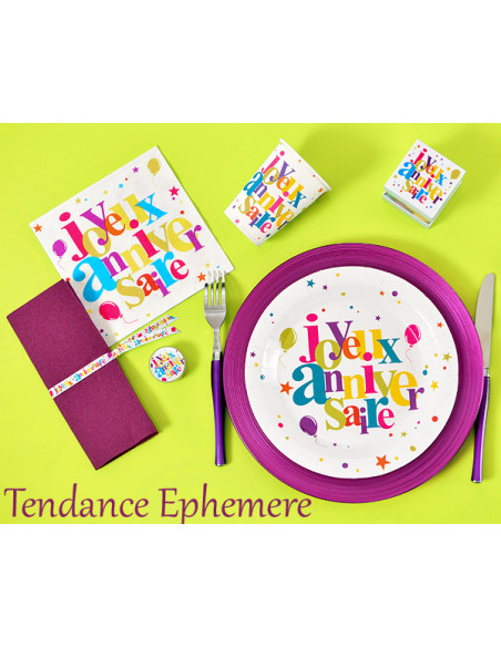 2 Serviette Papier Joyeux Anniversaire Festif