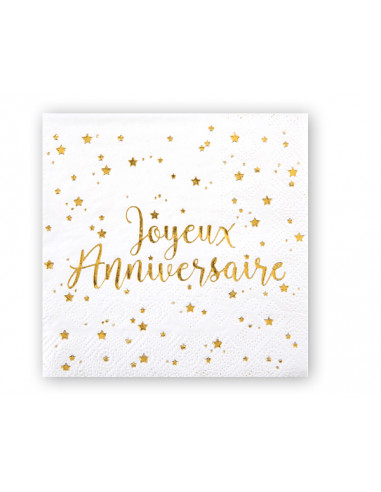 Serviette Cocktail Joyeux Anniversaire Or Noces D Or Paquet De Serviette Cocktail Joyeux Anniversaire Or Noces D Or Paquet De