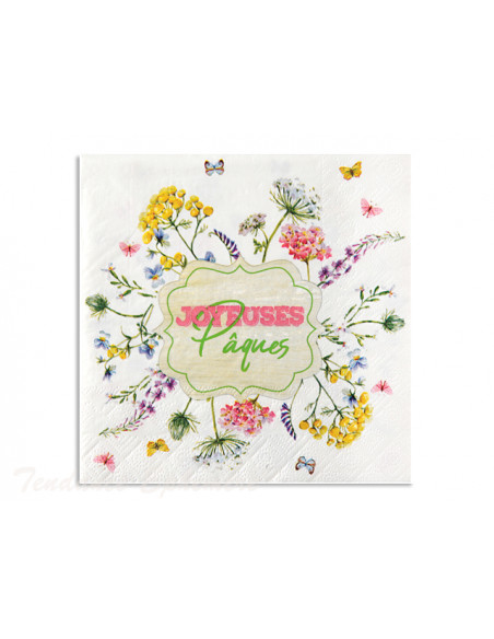 2 Serviette Papier Joyeuses Paques