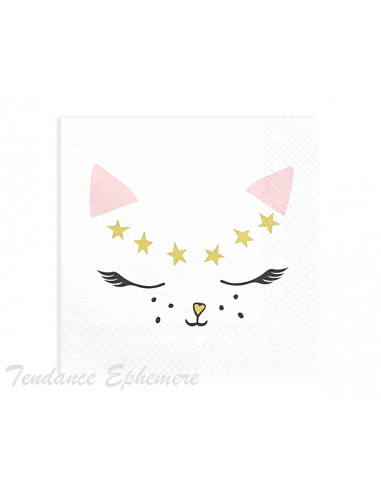 1 Serviette Papier Chaton Design