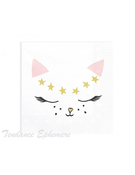 1 Serviette Papier Chaton Design
