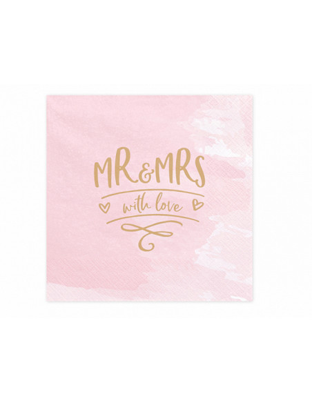 2 Serviette Papier M&Mme Rose 33cm