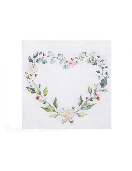 2 Serviette Papier Mariage Végétal