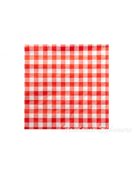 2 Serviette Ouate Vichy Rouge 40cm-50