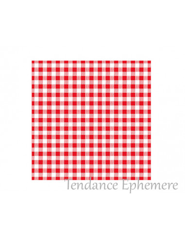 1 Serviette Papier Vichy Rouge 33cm - 30