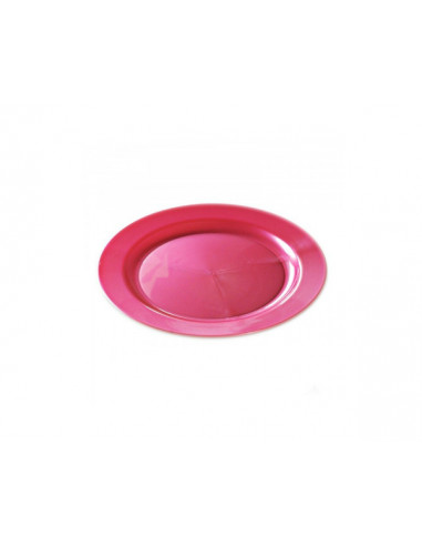 1 Assiette Plastique Ronde Fuchsia Nacré 19cm