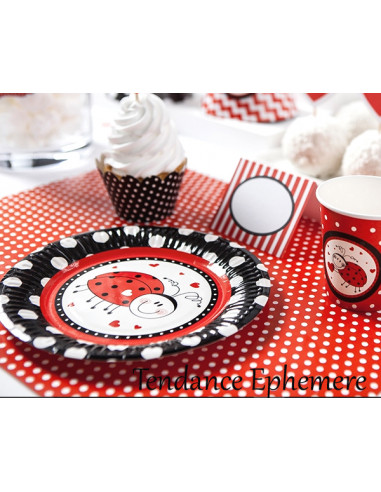 1 Set de Table Rouge et Blanc Coccinelle