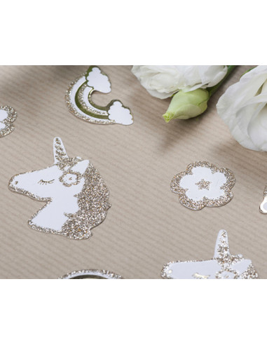 1 Sticker Licorne Or 5cm