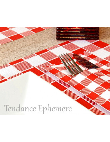 1 Set de Table Papier Vichy Rouge 31x43cm-20