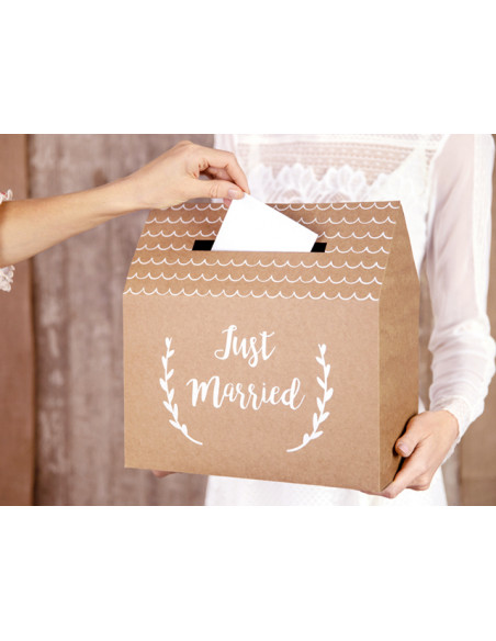 2 Tirelire Mariage Just Married Kraft 30cm