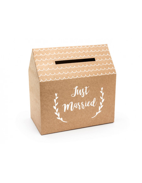 3 Tirelire Mariage Just Married Kraft 30cm