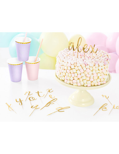 1 Topper Gateau Alphabet Or