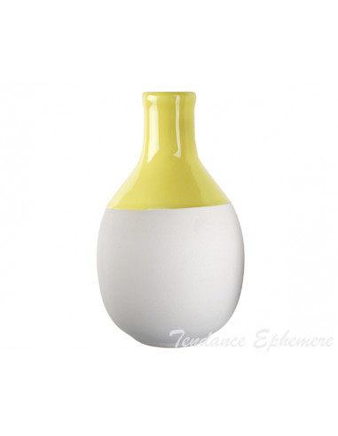 1 Vase Jaune Rond 13cm