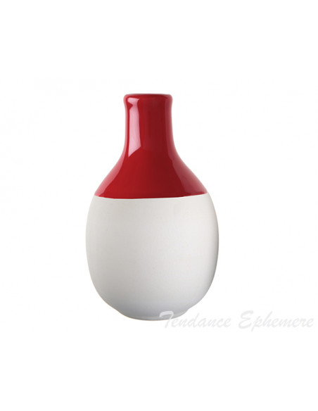 2 Vase Rouge Rond 13cm