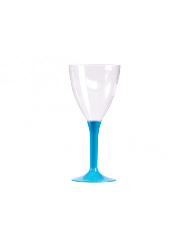 1 Verre à Vin Plastique sur Pied Turquoise