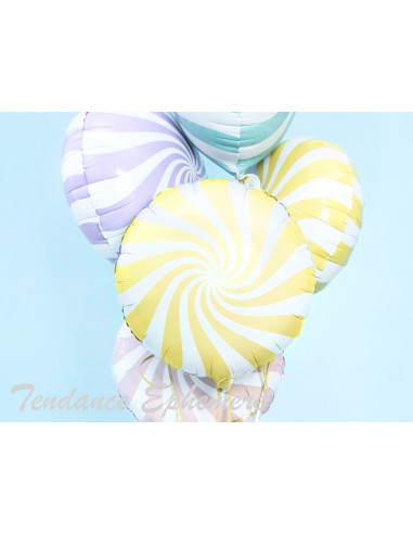 1 Ballon Aluminium Bonbon Jaune 45cm