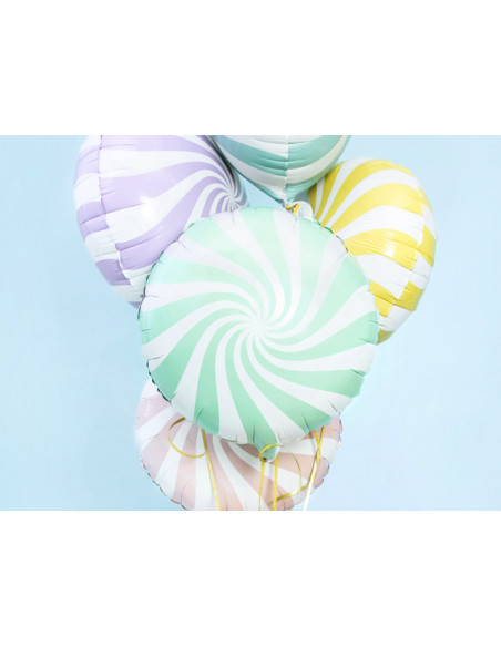 1 Ballon Aluminium Bonbon Menthe 45cm