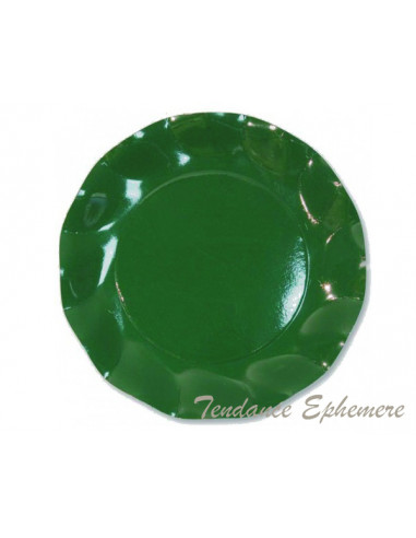 1 Assiette Carton Corolle 27cm Vert Sapin