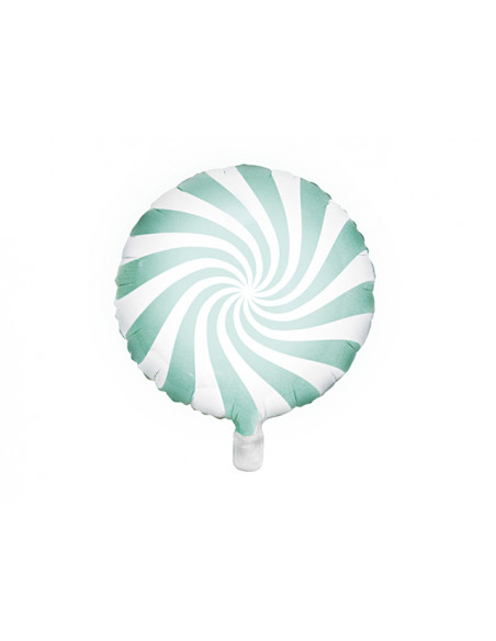 2 Ballon Aluminium Bonbon Menthe 45cm