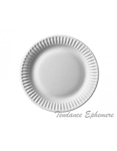 Assiette Carton Ronde Blanche 15cm - Paquet de 100 - 3.40€