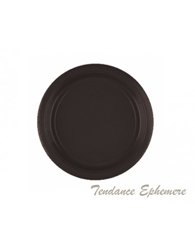 1 Assiette Carton Ronde Noire 22,8cm