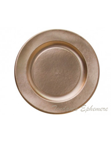 1 Assiette Carton Ronde Or Satin 32,4cm-4