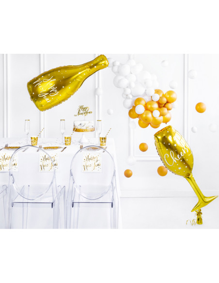 1 Ballon Aluminium Verre Or 80cm