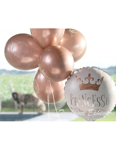 1 6 Ballons Princesse Rose Gold 30cm