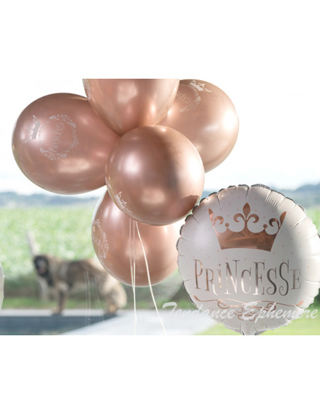 1 6 Ballons Princesse Rose Gold 30cm