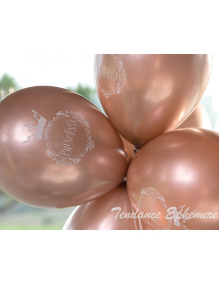 2 6 Ballons Princesse Rose Gold 30cm