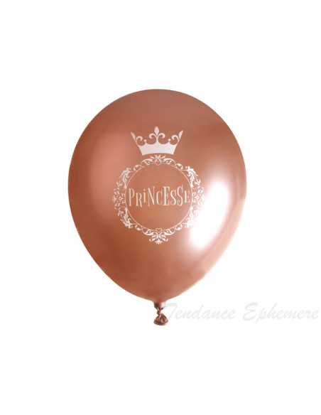 3 6 Ballons Princesse Rose Gold 30cm