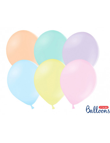 1 50 Ballons Couleurs Pastel Mat Multicolores 27cm