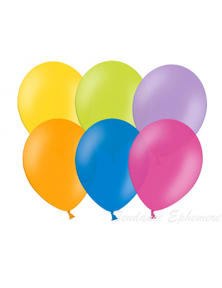 2 100 Ballons Couleurs Vif Mat Multicolores 27cm