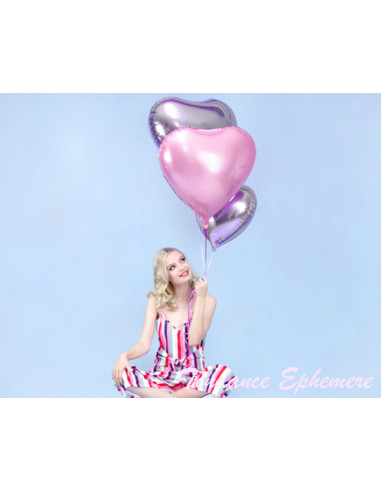 1 Ballon Aluminium Coeur Maxi Rose Pastel 61cm