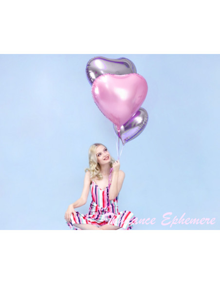 1 Ballon Aluminium Coeur Maxi Rose Pastel 61cm