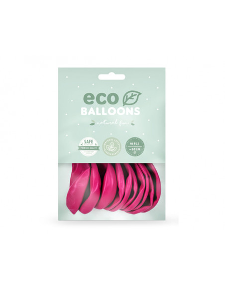 3 10 Ballons Latex Biodegradable Fuchsia 26cm