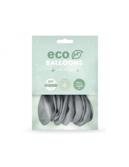 2 10 Ballons Latex Biodegradable Gris 26cm