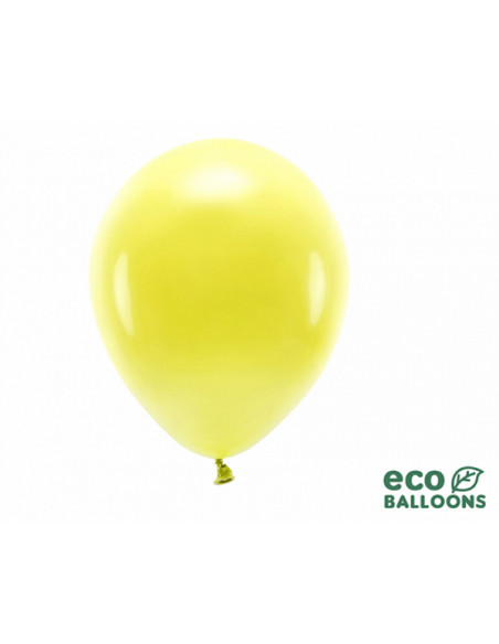 3 10 Ballons Latex Biodegradable Jaune 26cm