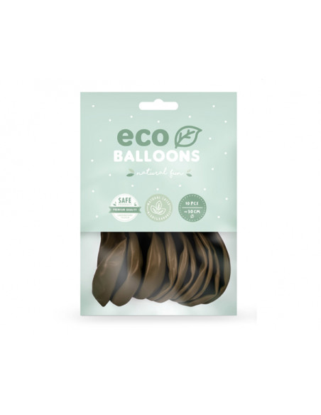 2 10 Ballons Latex Biodegradable Marron 26cm