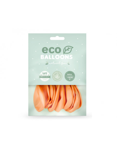 3 10 Ballons Latex Biodegradable Pêche 26cm