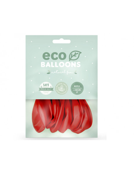3 10 Ballons Latex Biodegradable Rouge 26cm