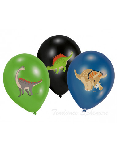 1 6 Ballons Anniversaire Dinosaure