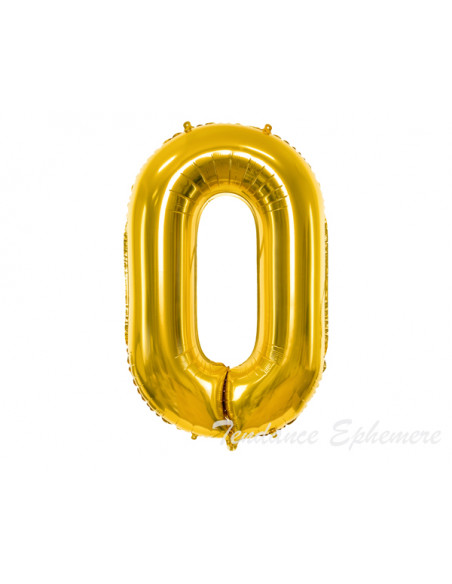 Ballons Chiffre Or 0 - 86cm - Ballon Anniversaire Aluminium - 4.10€