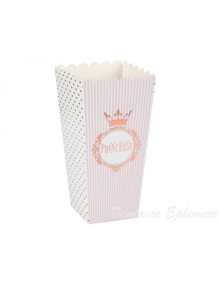 3 Boite Popcorn Princesse Rose Gold 17cm