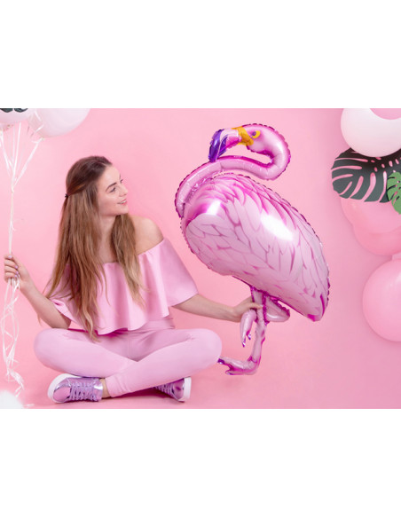 3 Ballon Aluminium Flamant Rose 95cm