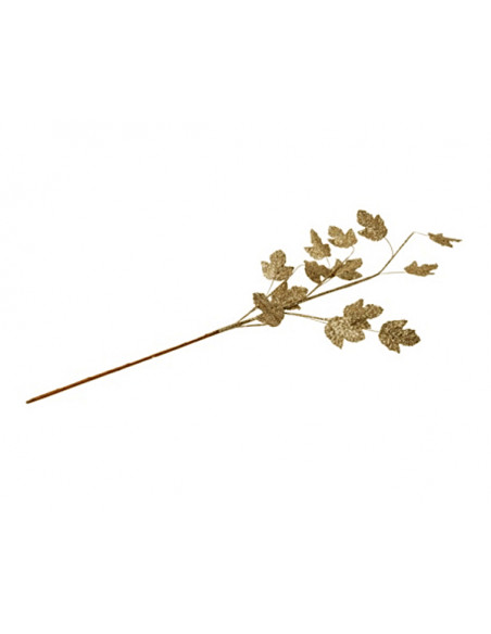 4 Branche Erable Pailleté Champagne 75cm