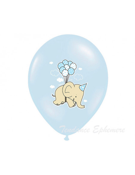 2 Ballons Baby Shower Elephant Bleu 30cm